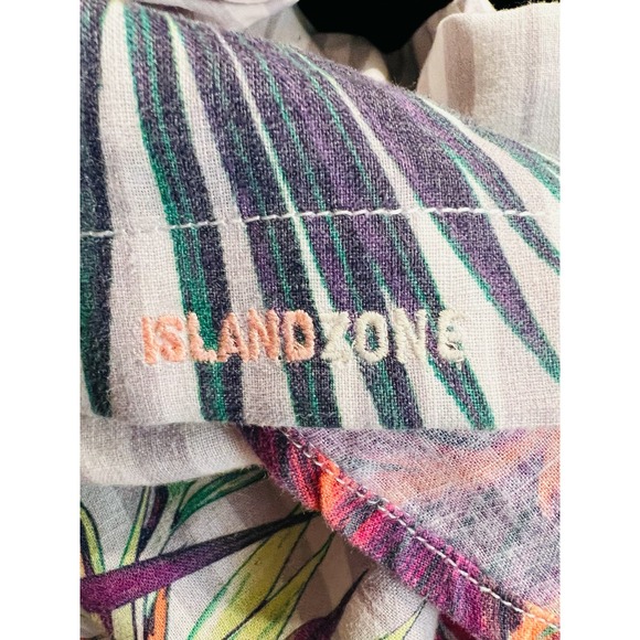 Tommy Bahama Men Linen Blend  Shirt Button Front Closure Floral Palms Print Sz M - Picture 13 of 16